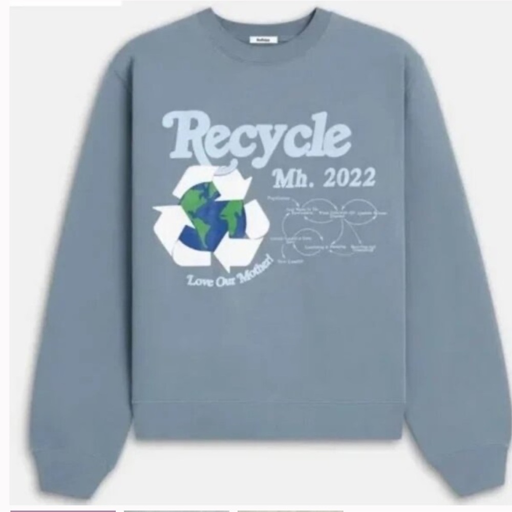MADHAPPY RECYCLE CREWNECK BLUE